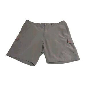 Hook & Tackle Fishing Shorts Mens Size 42 Gray Polyester Spandex Pockets